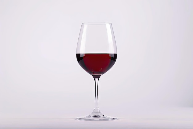 Vino rosso in bicchiere su sfondo bianco