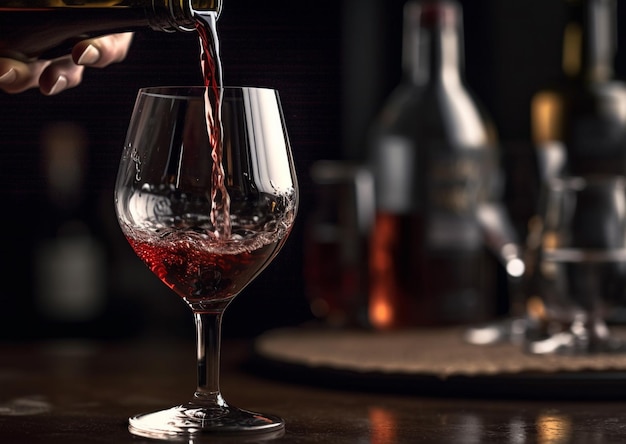 vino rosso in un bicchiere di vino