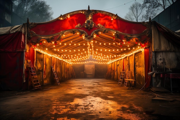 Vintage Abandoned Carnival concetto di Halloween per gli organizzatori di eventi di carnevale spettrali