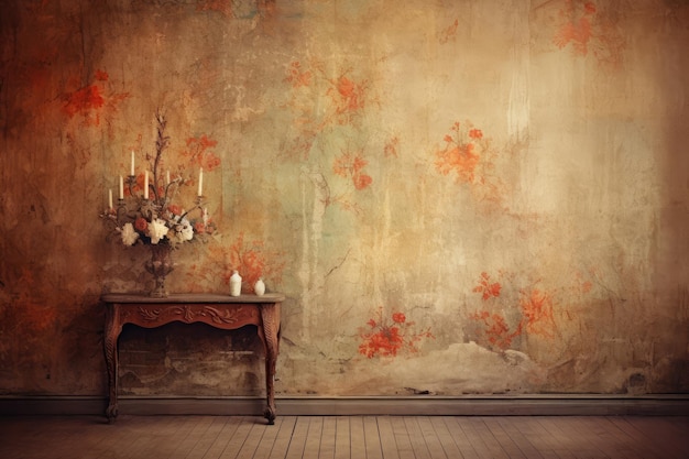 Vintage Old Wall Background AI generativa