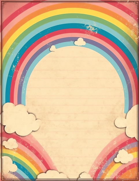 Vintage Rainbow vecchia carta spazzatura giornale carta digitale