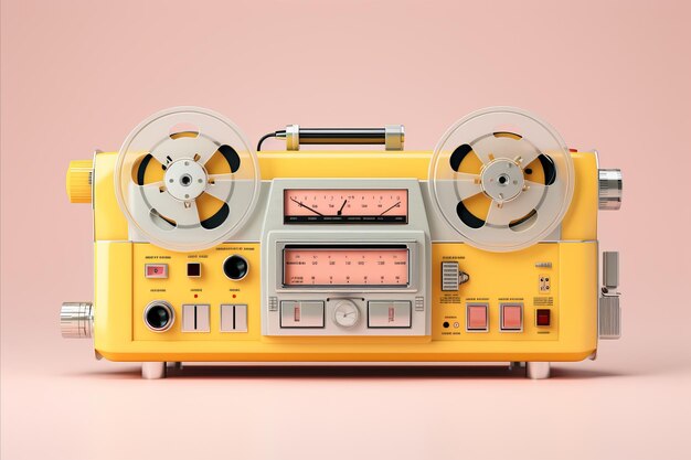 Vintage Tape Recorder Stereo System degli anni '80 per la registrazione del suono e gli appassionati di discoteca