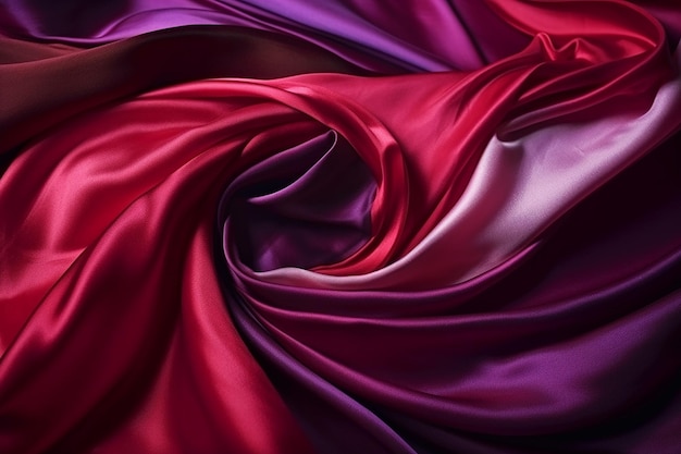 Viola rosso tessuto di seta sfondo full framegenerative ai