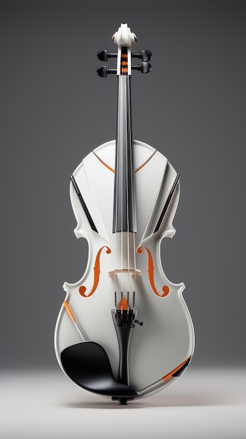 Violino bianco a strisce arancione