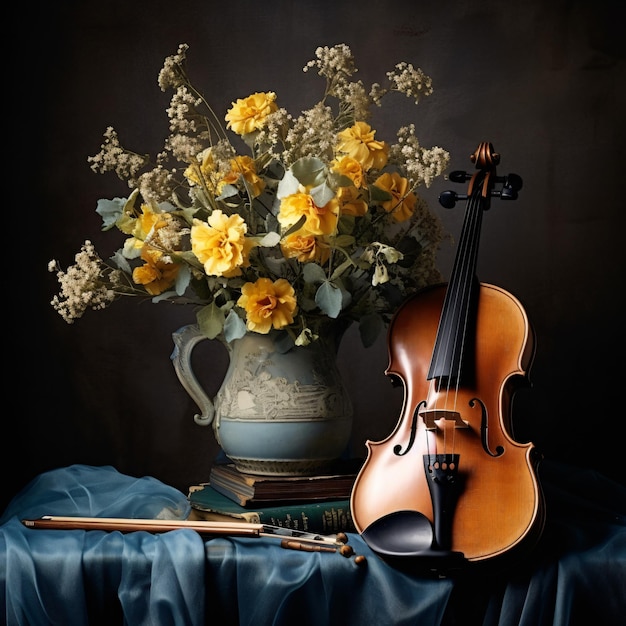 Violino e fiore