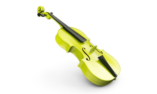 Violino lucido su sfondo. rendering 3d