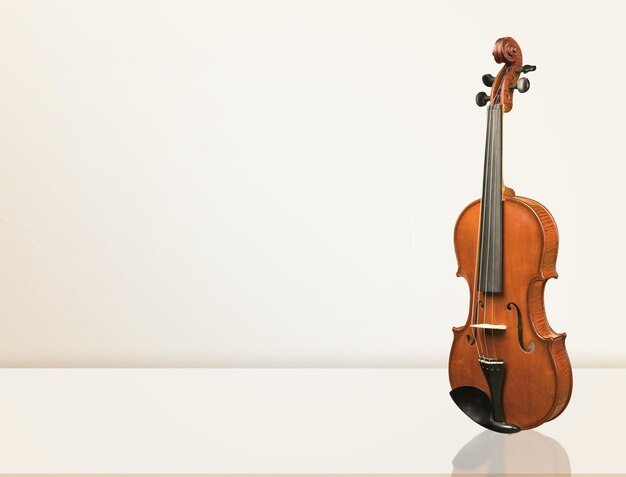 Violino su sfondo pastello Violino a corpo classico