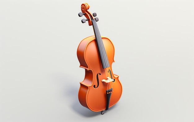 Violoncello in animazione 3D su bianco generativo di Ai