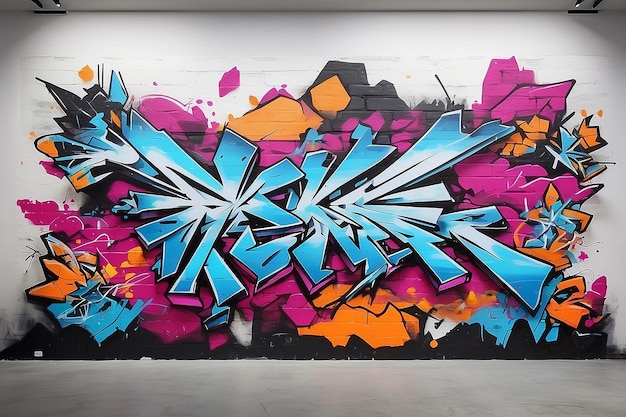 Virtual Graffiti Wall Mockup Presenta murales digitali con stile