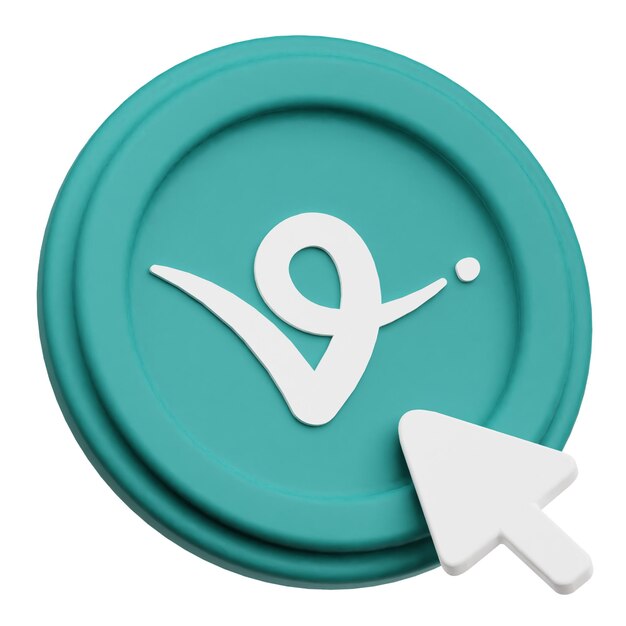virtual protocol crypto token 3d icon isolated on the white background
