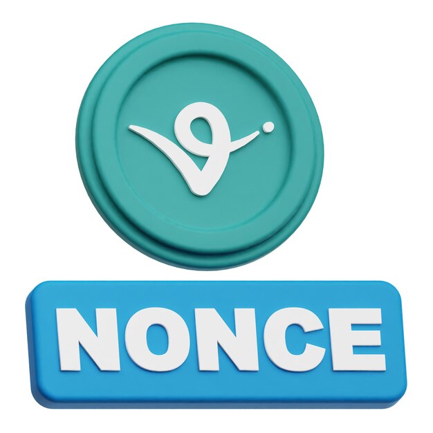 virtual protocol crypto token 3d icon isolated on the white background