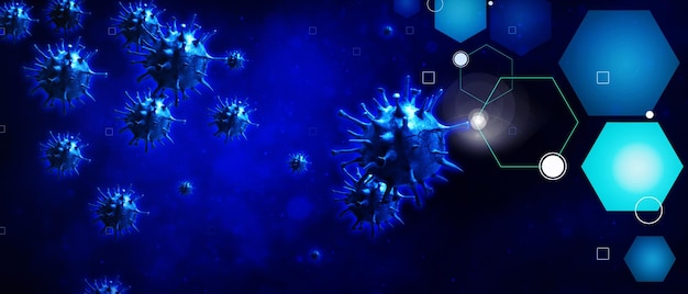 Virus corona pericoloso, concetto di rischio pandemico SARS. illustrazione 3D