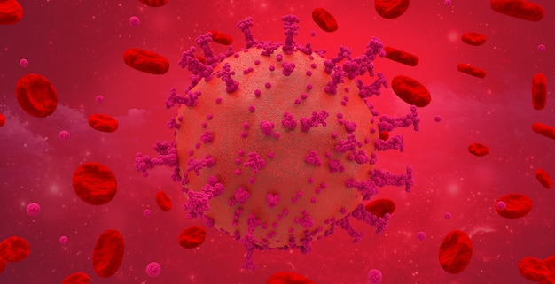 Virus corona, virus MERS, sindrome respiratoria mediorientale. Pericoloso virus ncov corona asiatico, concetto di rischio pandemia di SARS. Rendering 3d.