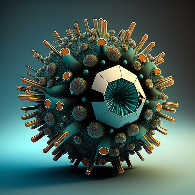 Virus medico Un modello 3D di una corona corona