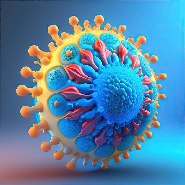 Virus Microbo astratto su sfondo blu