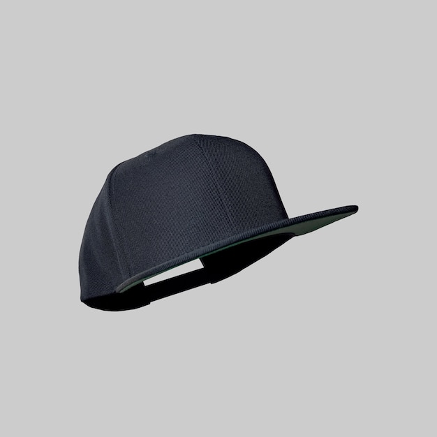 Visiera piatta per cappellino snapback nero vista laterale