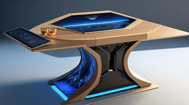 Vision Uniting Technology Sustainability Aesthetics in Ultimate Futuristic Artistic PC Studio Table