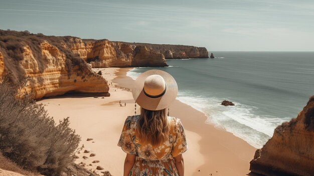 Visita il turismo in Portogallo, il mare atlantico e il litorale tropicale disorientante. Risorsa creativa generata dall'intelligenza artificiale