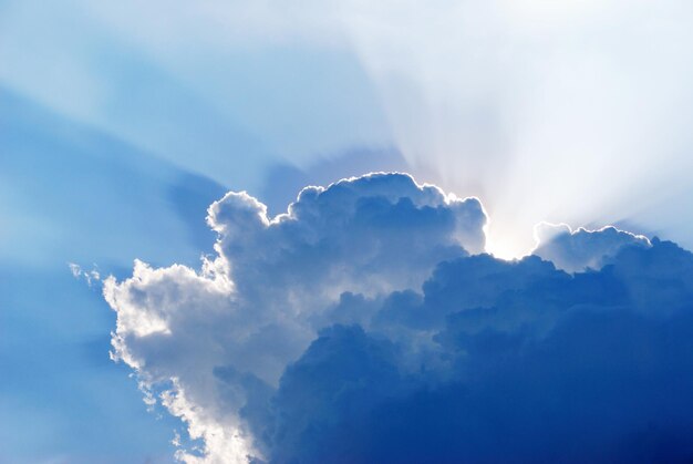 Vista a bassa angolazione del cielo nuvoloso in una giornata di sole