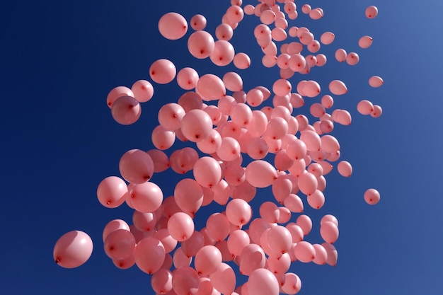 Vista a basso angolo dei palloncini contro il cielo blu