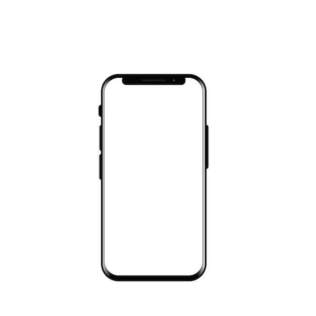 Vista a basso angolo dello smartphone sullo sfondo bianco