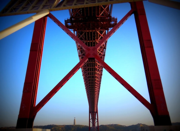 Vista a basso angolo di un ponte metallico contro il cielo