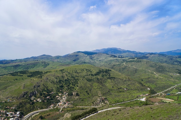 Vista a volo d'uccello della Bergama