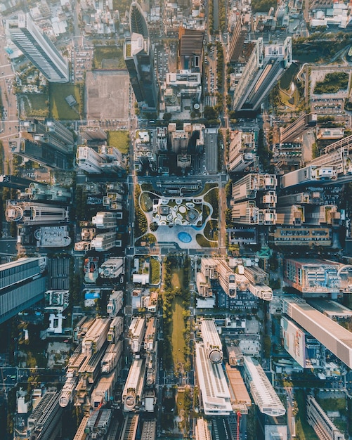 Vista ad alta angolazione degli edifici della città