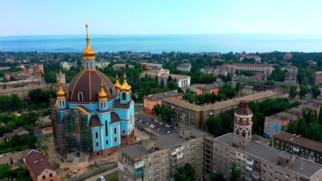 Vista ad alta angolazione degli edifici in città