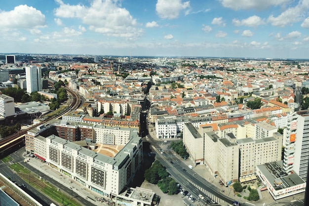 Vista ad alta angolazione degli edifici in città