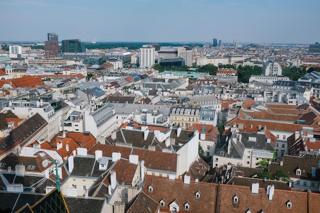 Vista ad alta angolazione degli edifici in città