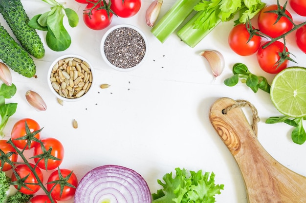 Vista ad alta angolazione del cibo sulla tavola