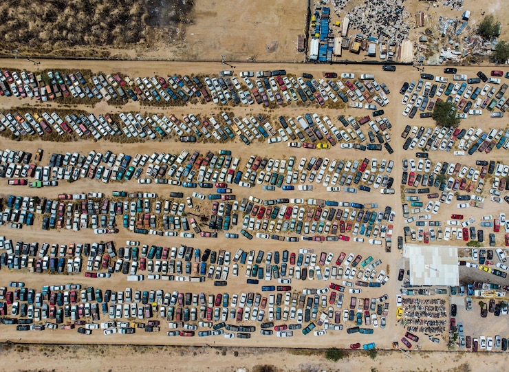 Foto vista ad alta angolazione di un gruppo di persone