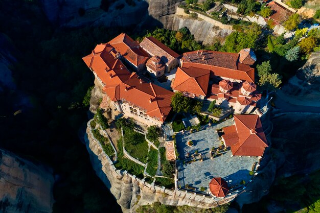 Vista ad alto angolo dei vecchi edifici della città