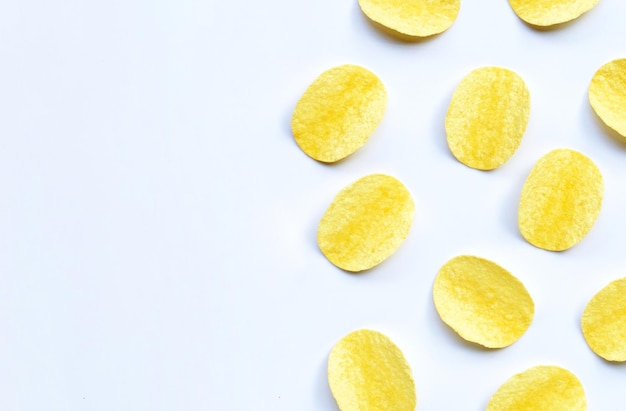 Vista ad alto angolo dell'alimento su sfondo bianco