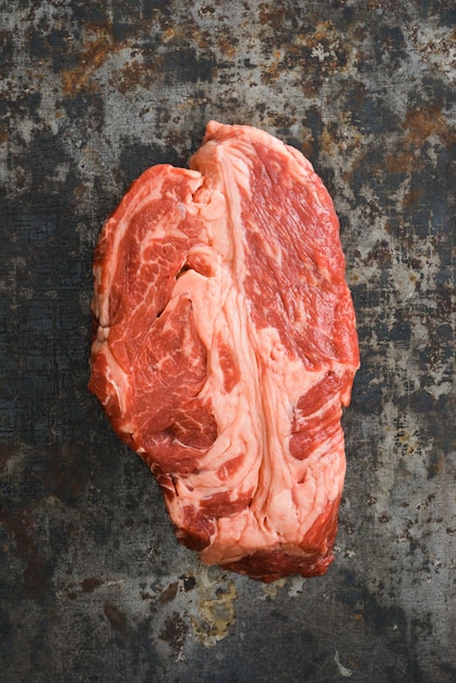 Vista ad alto angolo della carne