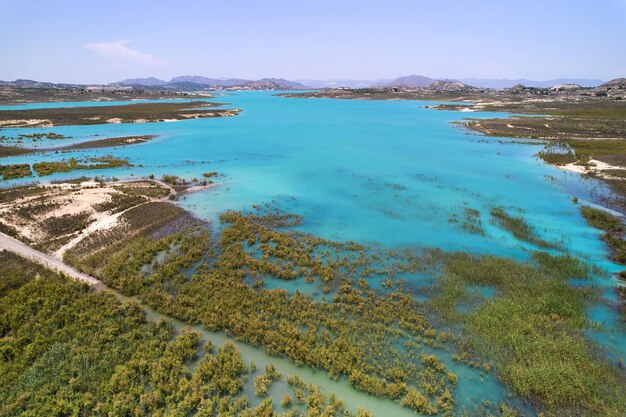 Vista ad alto angolo della spiaggia