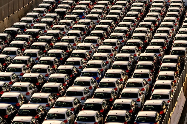 Vista ad alto angolo delle auto
