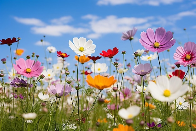 Vista ad alto angolo di fiori di margherite su uno sfondo rosa