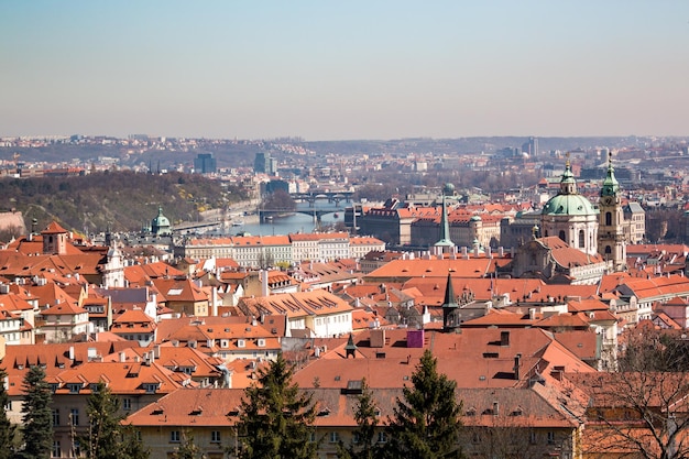 Vista ad alto angolo di Praga