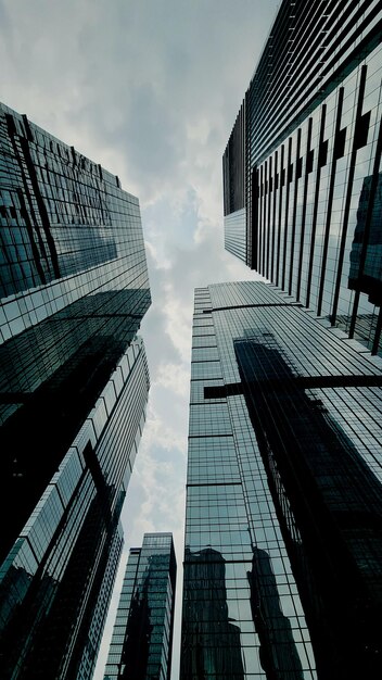 Vista ad angolo basso di edifici moderni in città