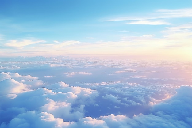 Vista aerea dal cockpit di un aereo privato cielo con nuvole sfondo cielo