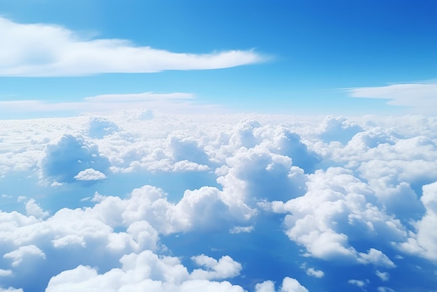 Vista aerea dal cockpit di un aereo privato cielo con nuvole sfondo cielo