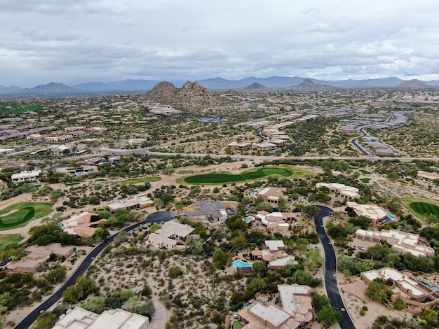 Vista aerea dall'alto Scottsdale Phoenix Arizona USA