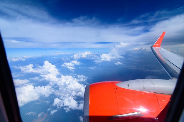 Vista aerea dalla cabina interna dell&#39;aereo.