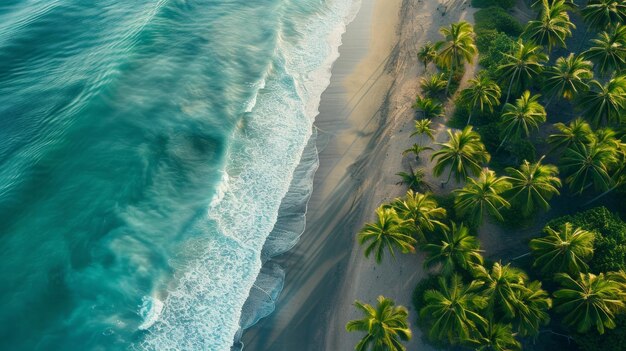 Vista aerea de una extensa playa mexicana en verano AI Generativo