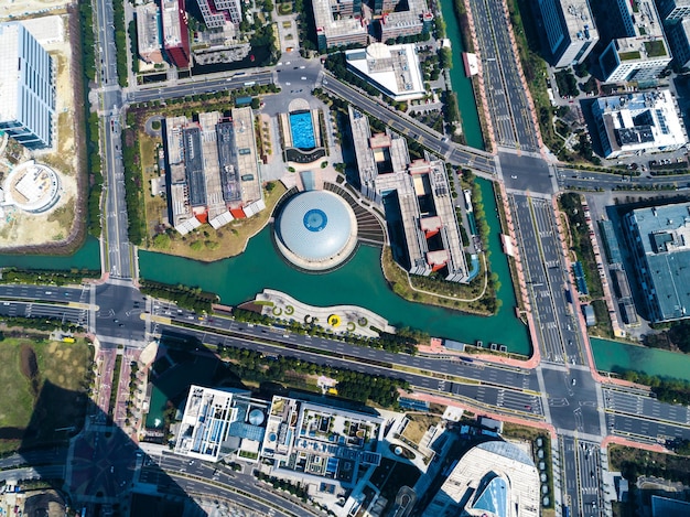 Vista aerea dei grattacieli del centro