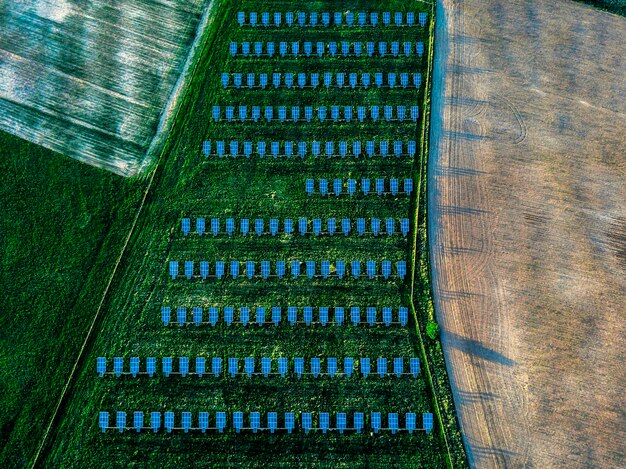 Vista aerea dei posti a sedere nel parco