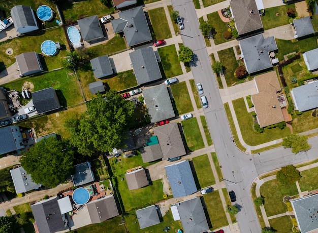 Vista aerea dei quartieri residenziali al bellissimo paesaggio urbano della città di Parma OH USA