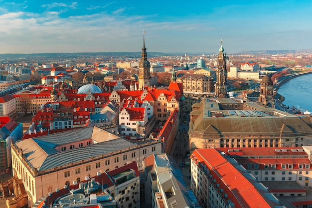 Vista aerea dei tetti Dresda, Germania